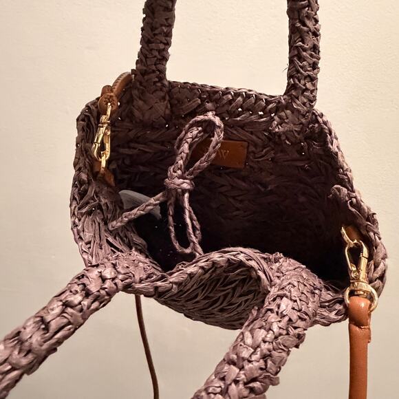 J.Crew Small Malta Handwoven Straw Crossbody Tote Bag — Brown - Picture 8 of 8